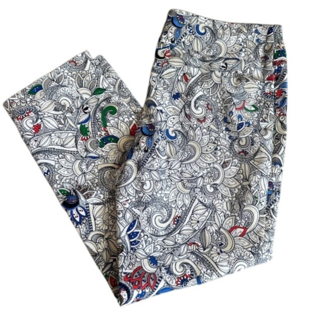 Lisette L Montreal Women's Multicolor Paisley Print Pull On Stretch Pants‎ 16